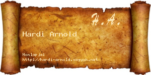 Hardi Arnold névjegykártya